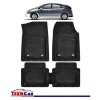 Covorase Auto TeamCar&reg; Tip Tavita Compatibile Toyota Prius II (2003-2009) Negru Material Rezistent, Cauciuc