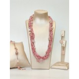 Cumpara ieftin Set Bijuterii Allure Cuarț Roz, Opal, Perle, Argint 925 placat aur roz. Colier, Cercei, Bratara, Made in Italy