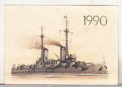 bnk cld Calendar de buzunar - 1990 - URSS - Andrei Pervozvanny Battleship foto