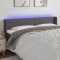 vidaXL Tăblie de pat cu LED, gri, 183x16x78/88 cm, piele ecologică 3123202