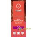 Vopsea de Par Naturala cu Henna, Amla si Jatropha &ndash; Rosu 100g