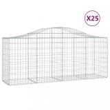 Cumpara ieftin Cosuri gabion arcuite 25 buc, 200x50x80/100 cm, fier galvanizat