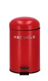 Cos gunoi cu pedala metal rosu 17 x 25 cm, 3 L