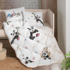 Set Complet Lenjerie Patut Bebe Panda (Bumbac 100%)