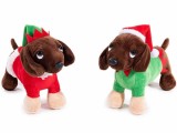 Cumpara ieftin Set 2 figurine Catelusi Craciun textil multicolor cm 10 x 27 x 19 H