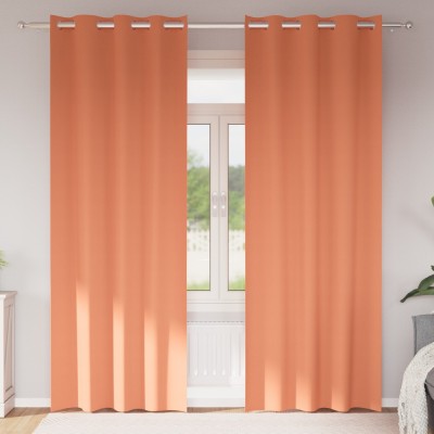 vidaXL Perdele cu perdele 2 pcs Terracota Poliester foto