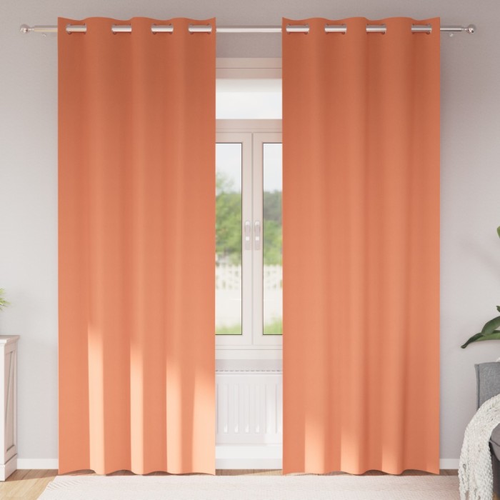 vidaXL Perdele cu perdele 2 pcs Terracota Poliester