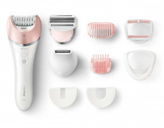 Epilator Satinelle Advanced Wet &amp;amp; Dry Philips BRE640/00 2 Viteze 32 Puncte de prindere Acumulator Alb foto