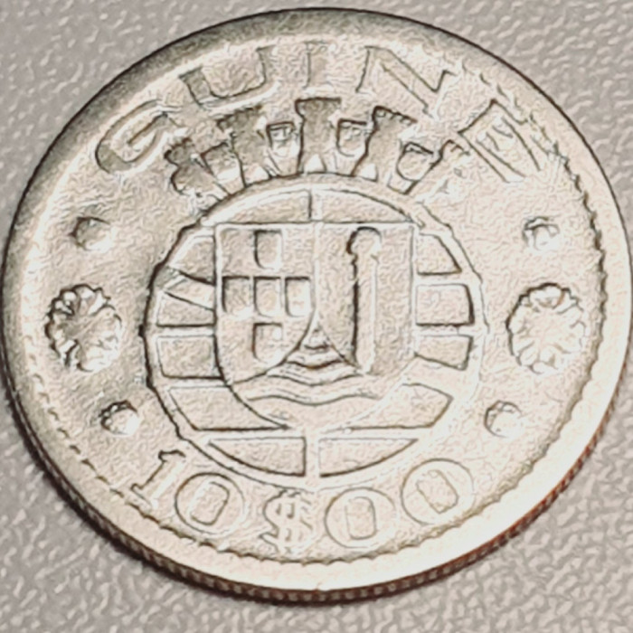 792 Guinea Bissau 10 escudos 1952 Overseas province of Portugual km 10 argint