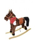 Calut Balansoar Copii cu Sunete Realiste, Miscari, Plus Moale, Maro/Roz, 73cm, 3 ani+