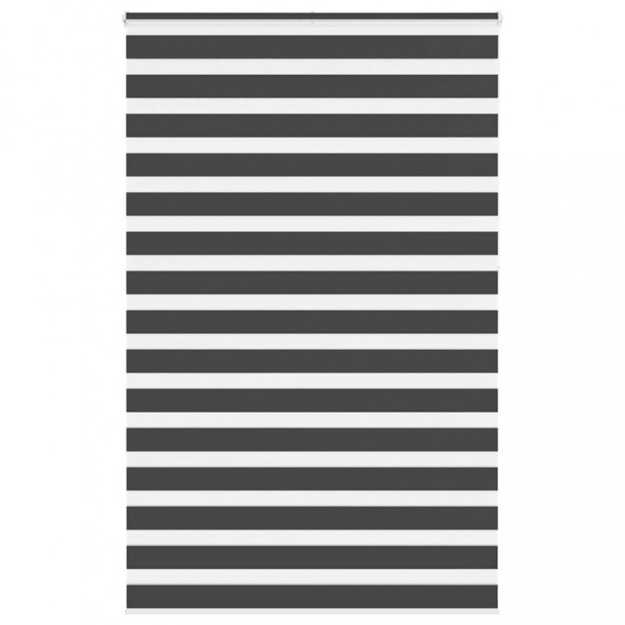 Jaluzea tip zebra neagră lățime țesătură 145,9 cm poliester