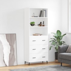 vidaXL Dulap &icirc;nalt, alb, 69,5x34x180 cm, lemn compozit