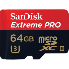 Card Sandisk Extreme PRO microSDXC 275Mbs UHS-II U3 64GB Clasa 10 cu adaptor USB 3.0 foto