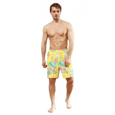 Pantaloni scurti de baie pentru barbati cu snur, perfecti pentru plaja, model floral, marimea XL