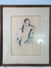 Cristian Tache Soroceanu (1897?1949) - Nud pe fotoliu albastru foto
