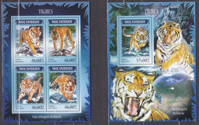 DB1 Fauna Mozambic Tigri MS + SS MNH foto