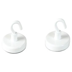 Set 2 carlige magnetice Home Creation, 3.2 x 3.2 cm, fier, alb