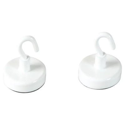Set 2 carlige magnetice Home Creation, 3.2 x 3.2 cm, fier, alb foto