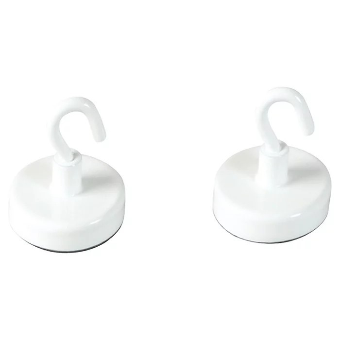 Set 2 carlige magnetice Home Creation, 3.2 x 3.2 cm, fier, alb