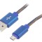 Cablu USB 2.0 A la Micro B Aurit 1m Albastru