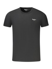 Tricou barbati, cu mini logo, Slim fit, Negru, L foto