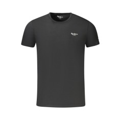 Tricou barbati, cu mini logo, Slim fit, Negru, XL