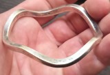 (165) BRATARA FIXA DIN ARGINT, VINTAGE, MARCAJ 925, MODEL ONDULAT, 51.82 GRAME