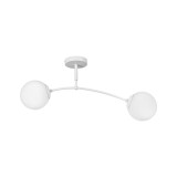 Plafoniera Klausen Sefora PL2 W, Design Urban Modern Alb, 2xE27, 70x15x27 cm, Sticla Opal, Corp Iluminat Living Dormitor Elegant si Minimalist