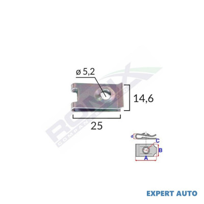 Clips metalic fixarepentru grup vag si universal set 10 buc UNIVERSAL Universal #6 foto