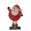 Ornament Brad de Crăciun, Model Moș Crăciun, Material Lemn, Dimensiuni 6x11 cm, Multicolor, Oem