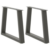 Picioare pentru măsuță de cafea &icirc;n formă de V, 2 buc., antracit, 50x(42-43,3) cm, oțel