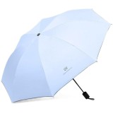 Cumpara ieftin Umbrela pliabila automata protectie UV50+ si ploaie, vinil si otel, 96 x 67 cm, usoara, compacta, albastru azur