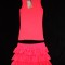 SET 2 in 1 MAIOU FUSTA MINI ROZ VERDE ORANGE NEON 3 VOLANE BUMBAC VARA PLAJA