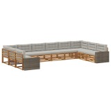 vidaXL Seturi de canapele cu pernă 10 pcs Lemn Solid de Acacia 3383909