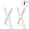 vidaXL Picioare masă de sufragerie, 2 buc., alb, 80x(72-73,3) cm, oțel 4012729