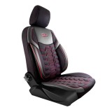 Set Huse Scaune Auto pentru Suzuki Swift - Panda Berlin, negru cu cusatura rosie, 11 piese
