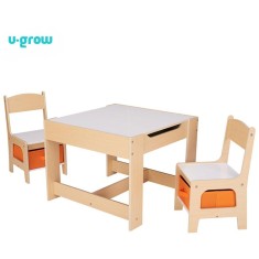 Set masuta si 2 scaune,lemn natur,U-Grow