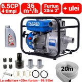 Motopompa benzina 4timpi 6.5CP + furtun 20m 2 toli +ulei motor (TA551+(1))