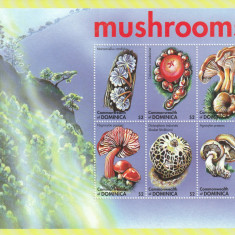Dominica 2001 - Flora,ciuperci,Bloc 6 valori dantelate , MNH,Mi.3182-3187KB