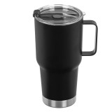 Pahar tip termos metalic cu maner si capac, 845 l, Negru