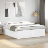 VidaXL Cadru de pat, alb, 200x200 cm, lemn prelucrat