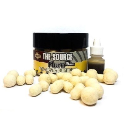 POP-UP AND DUMBELLS DYNAMITE BAITS SOURCE FLUORO WHITE 10MM foto