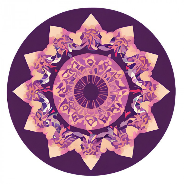 Sticker decorativ Mandala, Mov, 60 cm, 8102ST