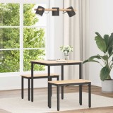 vidaXL Masă de dining natural 70 x 70 x 75 cm Lemn de pin masiv 892781