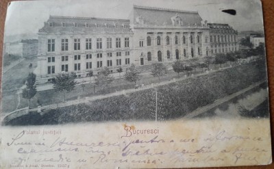 Carte postala, Bucuresti Palatul Justitiei, perioada interbelica foto