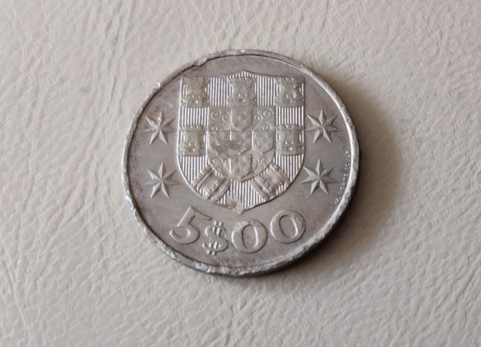 Portugalia - 5 escudo (1977) - monedă s377
