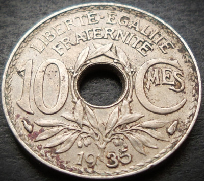 Moneda istorica 10 CENTIMES - FRANTA, anul 1935 * cod 3932 foto