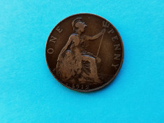 One Penny 1912- H -Anglia foto