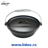 Vas cu capac Global Plast, 4.8L, fonta, 28.8x25.2x10.1cm, negru