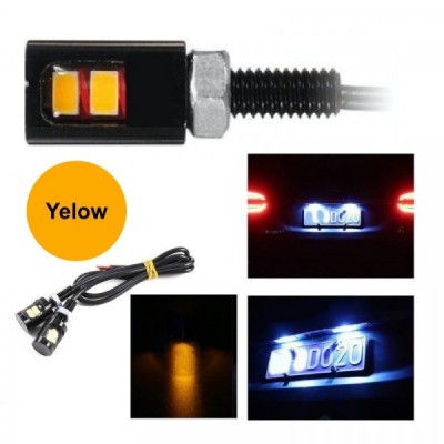 Set 2 LEDuri Lumini Numere Auto 12mm 2x5730 12V Galben 1F034 XXM foto